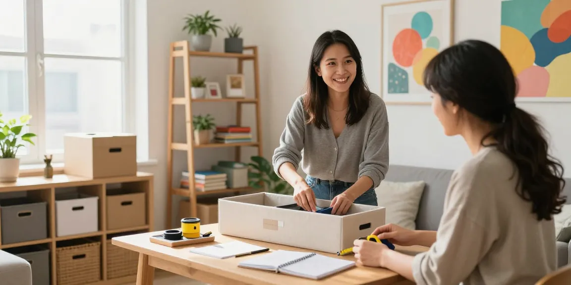 Home organizing Ottawa scene with a professional organizer transforming a cluttered apartment into a streamlined space filled with bright natural light.